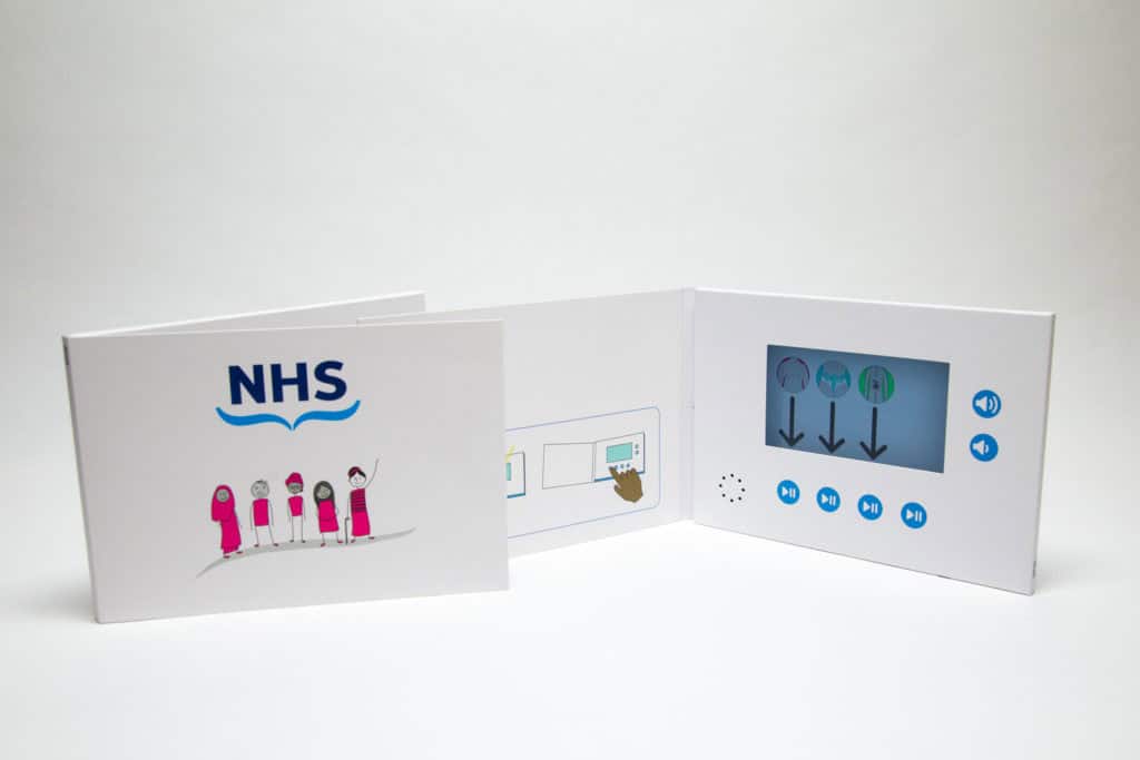 NHS video brochures displaying the outside and inside.