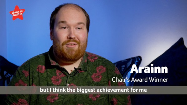 Man is being interviewed.