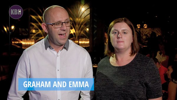 A coupe are interviewed about the conference.